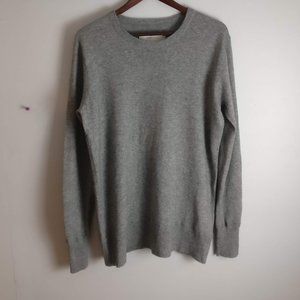 wings + horns Cashmere Wool Ribbed Sweater 80%Wool 20%Cashmere Lux Heather grayL